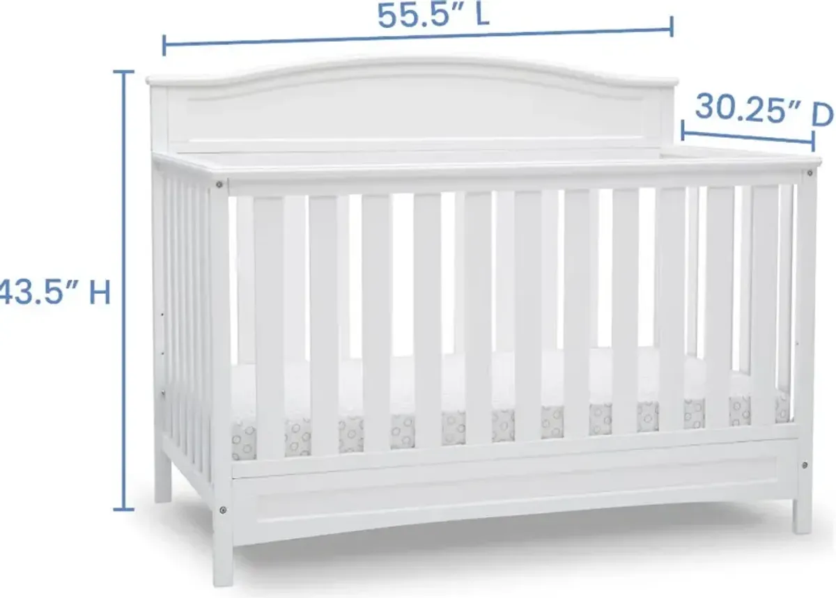 Emery White 4-in-1 Convertible Crib