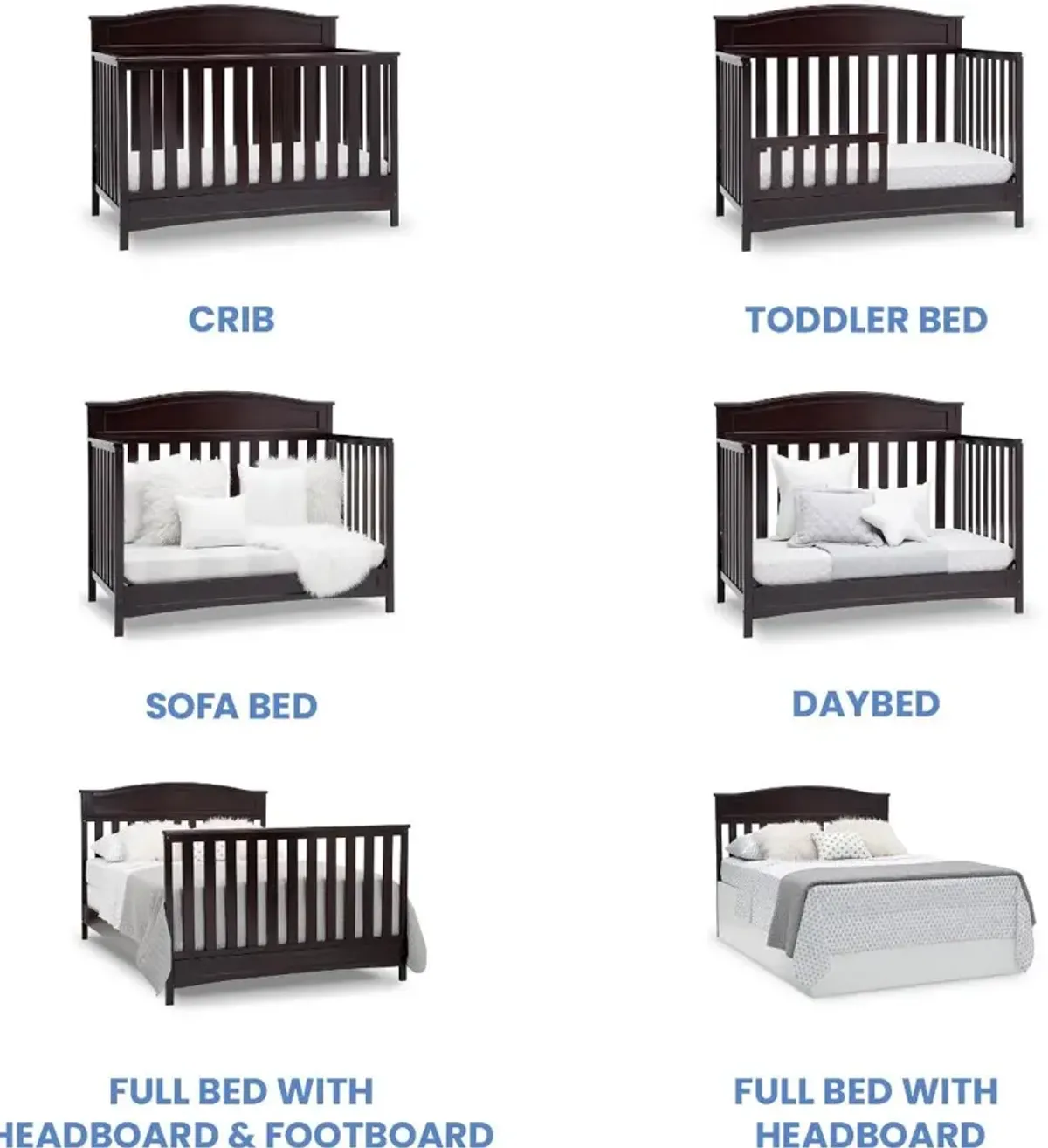 Emery Dark Brown 4-in-1 Convertible Crib