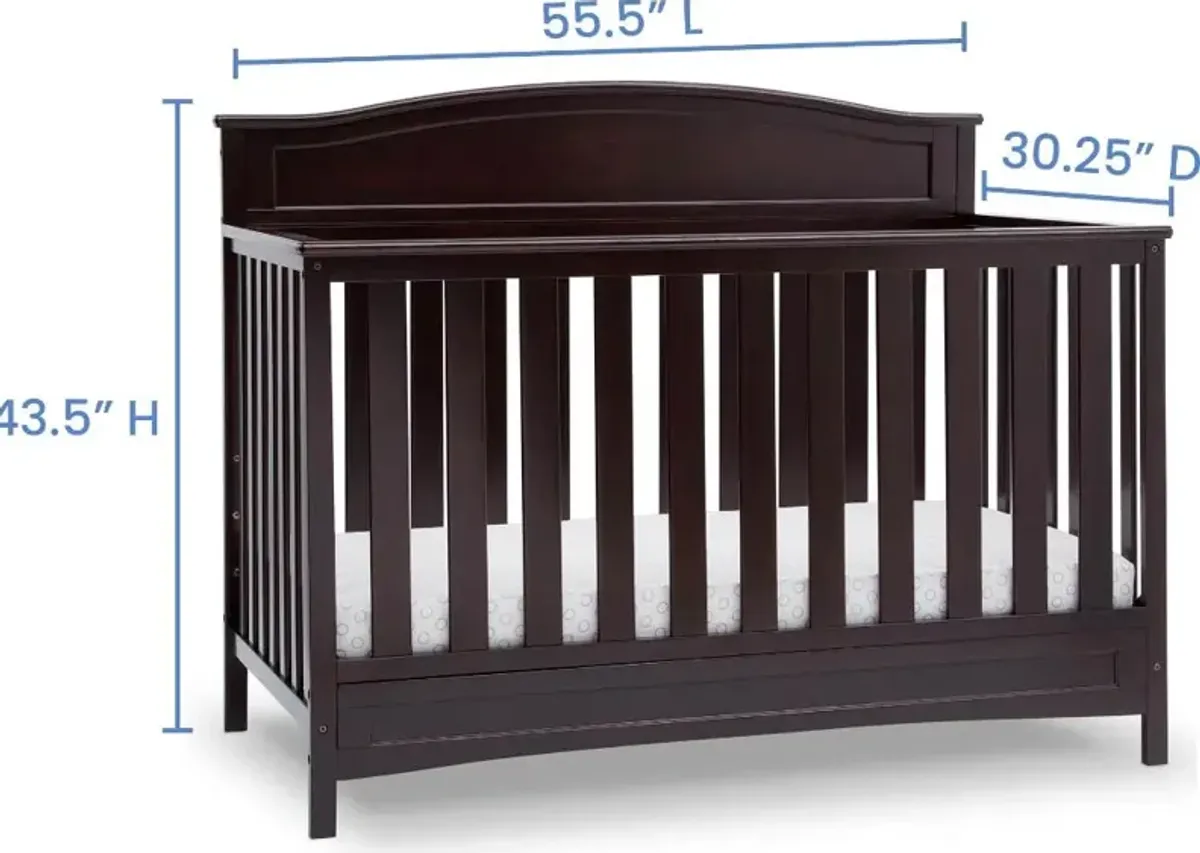 Emery Dark Brown 4-in-1 Convertible Crib