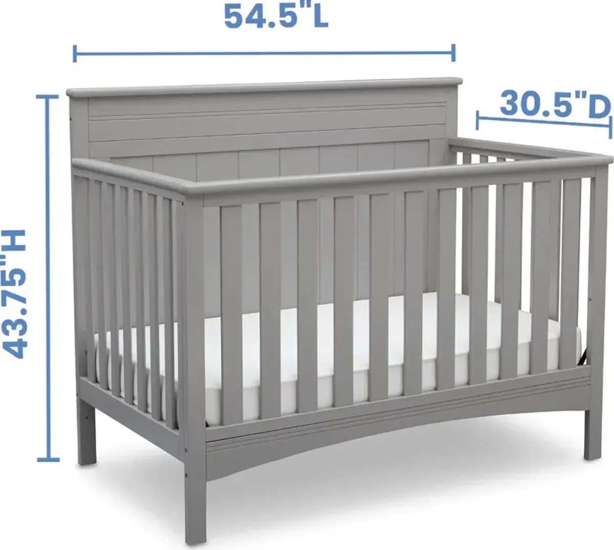 Fancy Gray 4-in-1 Convertible Crib