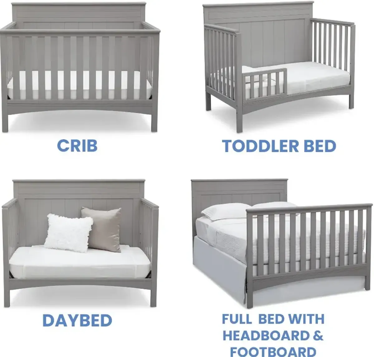 Fancy Gray 4-in-1 Convertible Crib