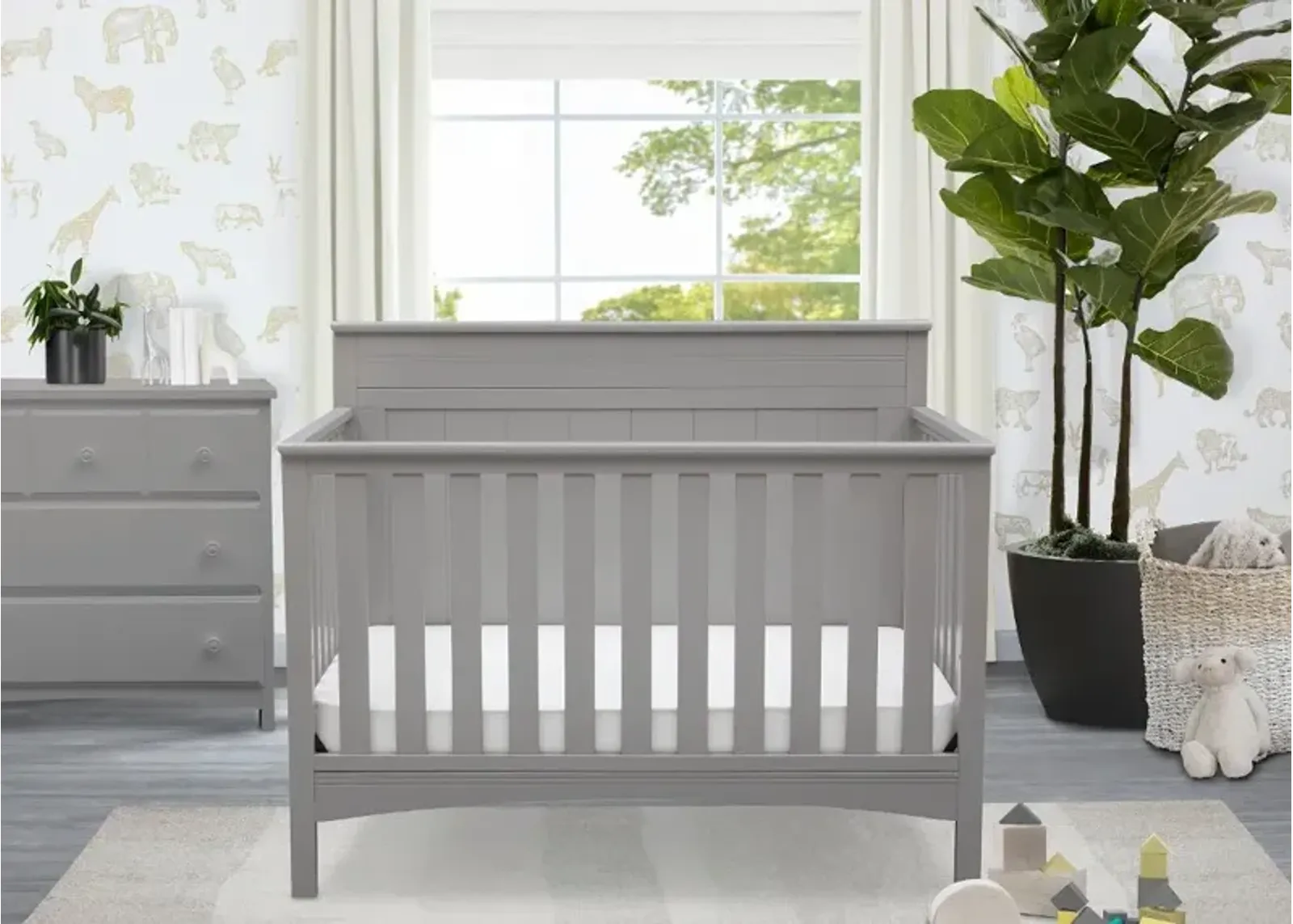 Fancy Gray 4-in-1 Convertible Crib