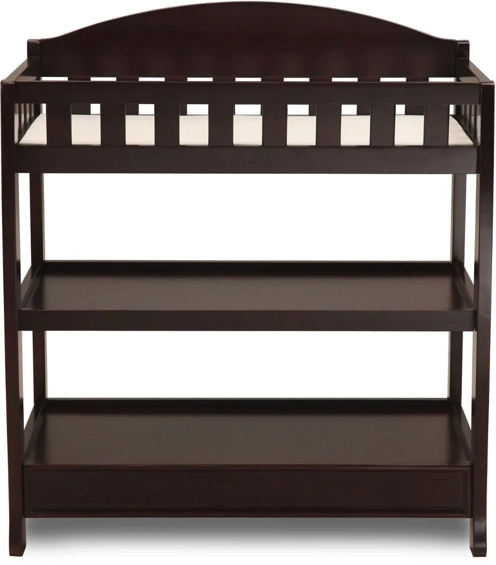 Wilmington Dark Brown Changing Table with Pad