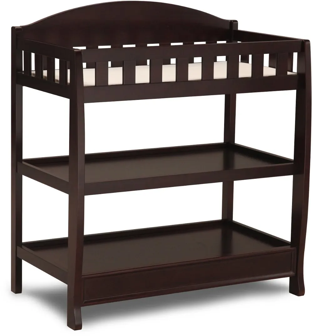 Wilmington Dark Brown Changing Table with Pad