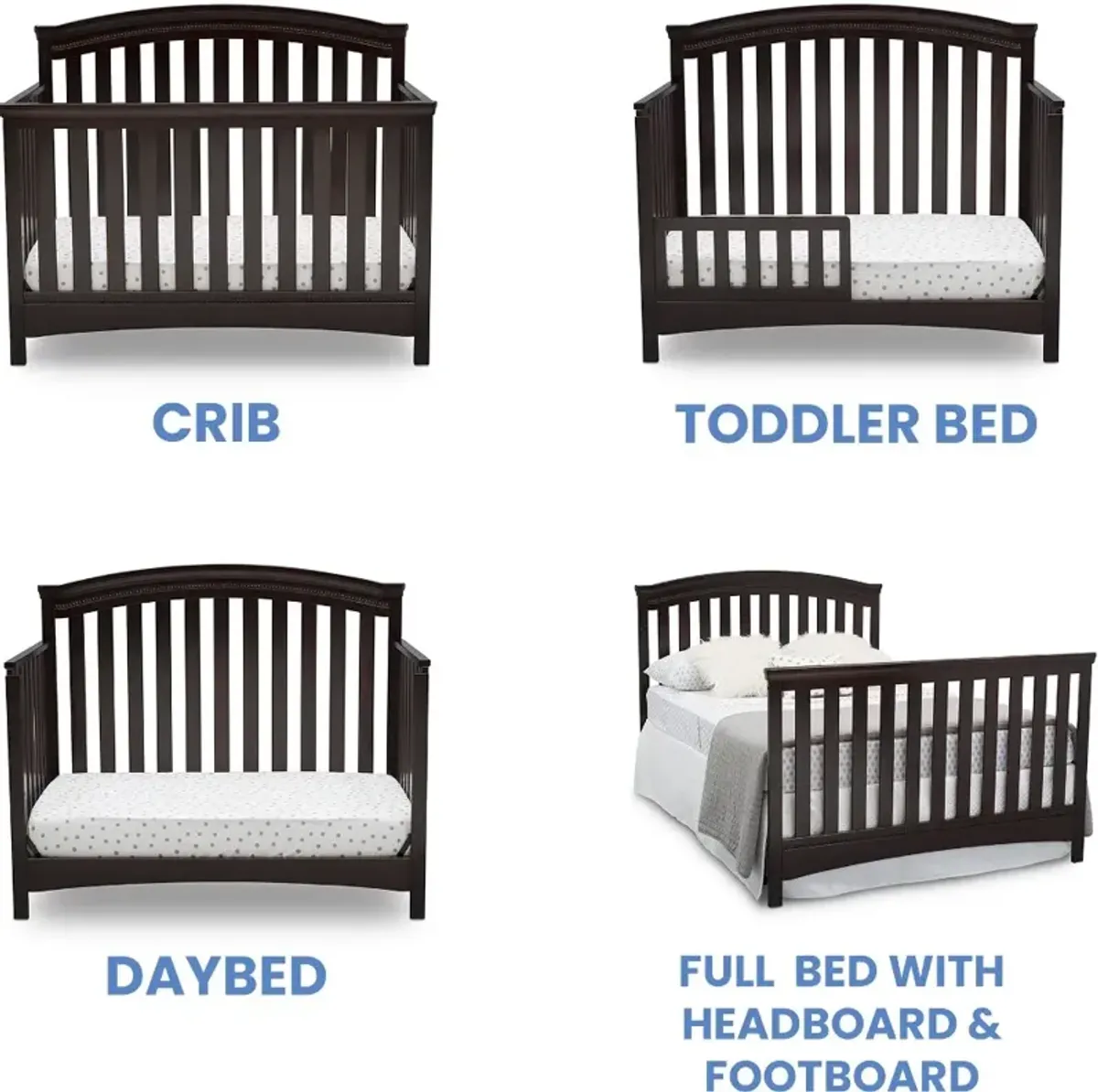 Emerson Dark Brown 4-in-1 Convertible Crib