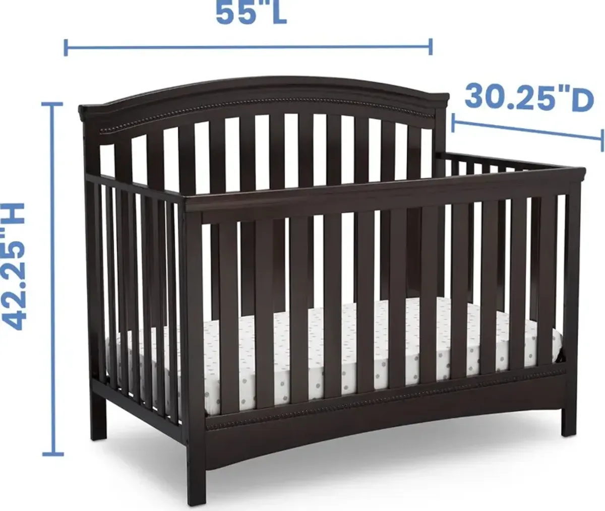 Emerson Dark Brown 4-in-1 Convertible Crib