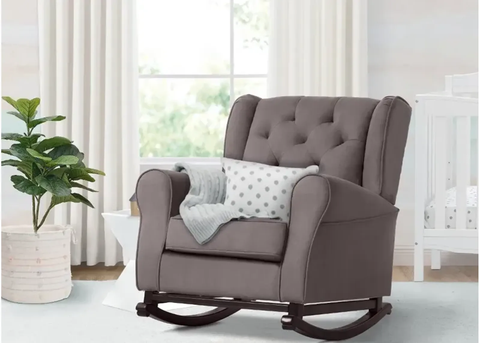 Emma Gray Upholstered Rocking Chair