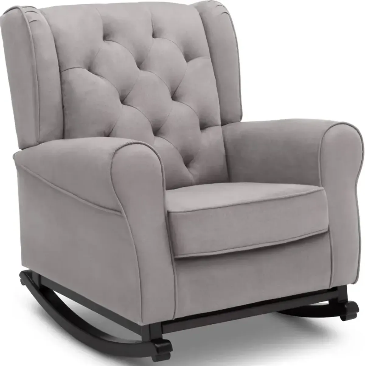 Emma Light Gray Upholstered Rocking Chair