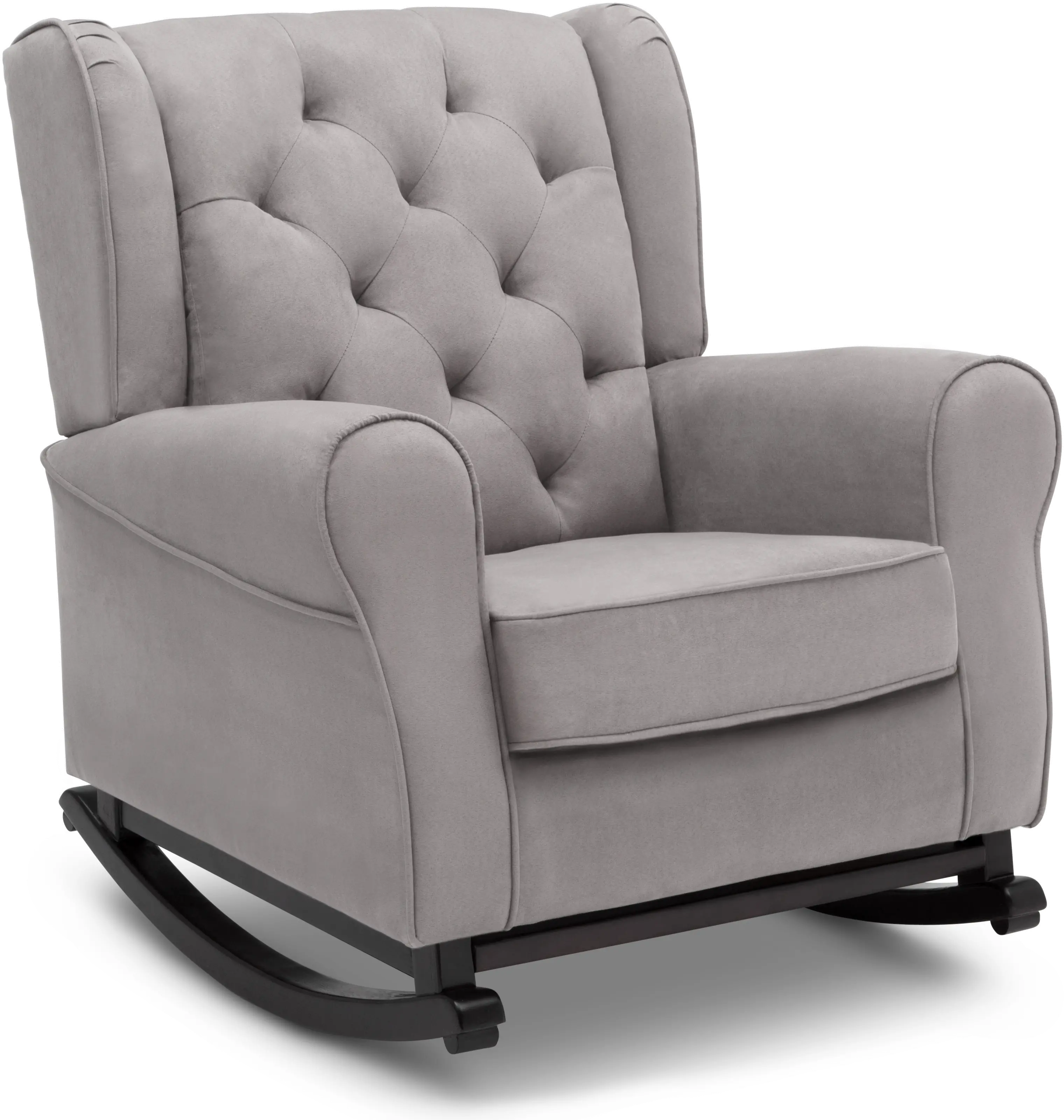 Emma Light Gray Upholstered Rocking Chair