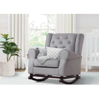 Emma Light Gray Upholstered Rocking Chair