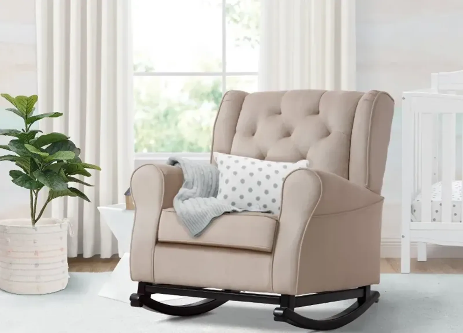 Emma Tan Upholstered Rocking Chair