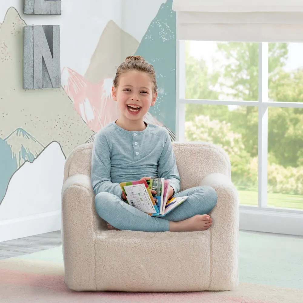 Cozee Kids Cream Sherpa Chair