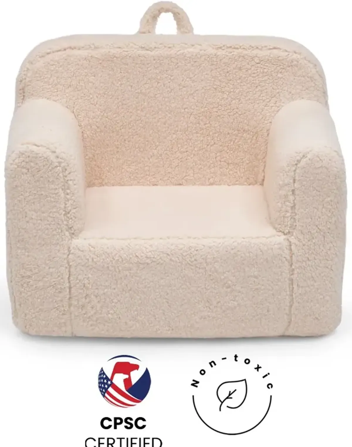 Cozee Kids Cream Sherpa Chair