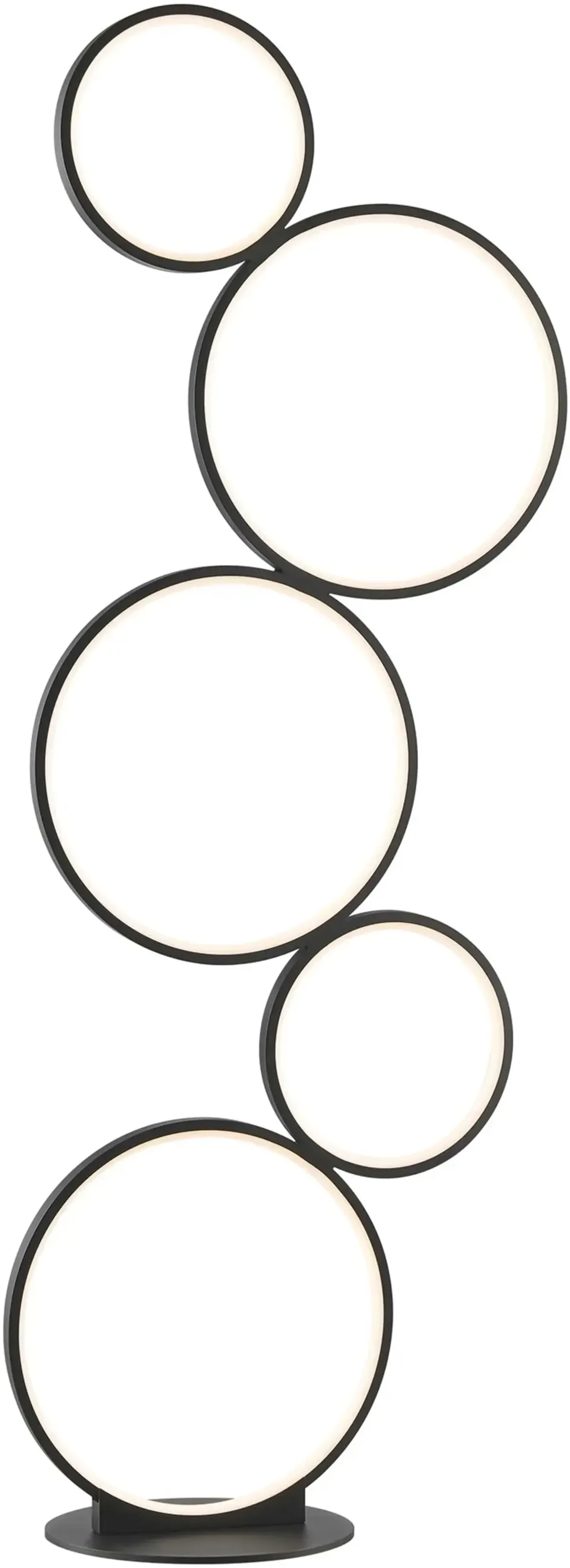 45 Inch Black LED Rings Floor Lamp