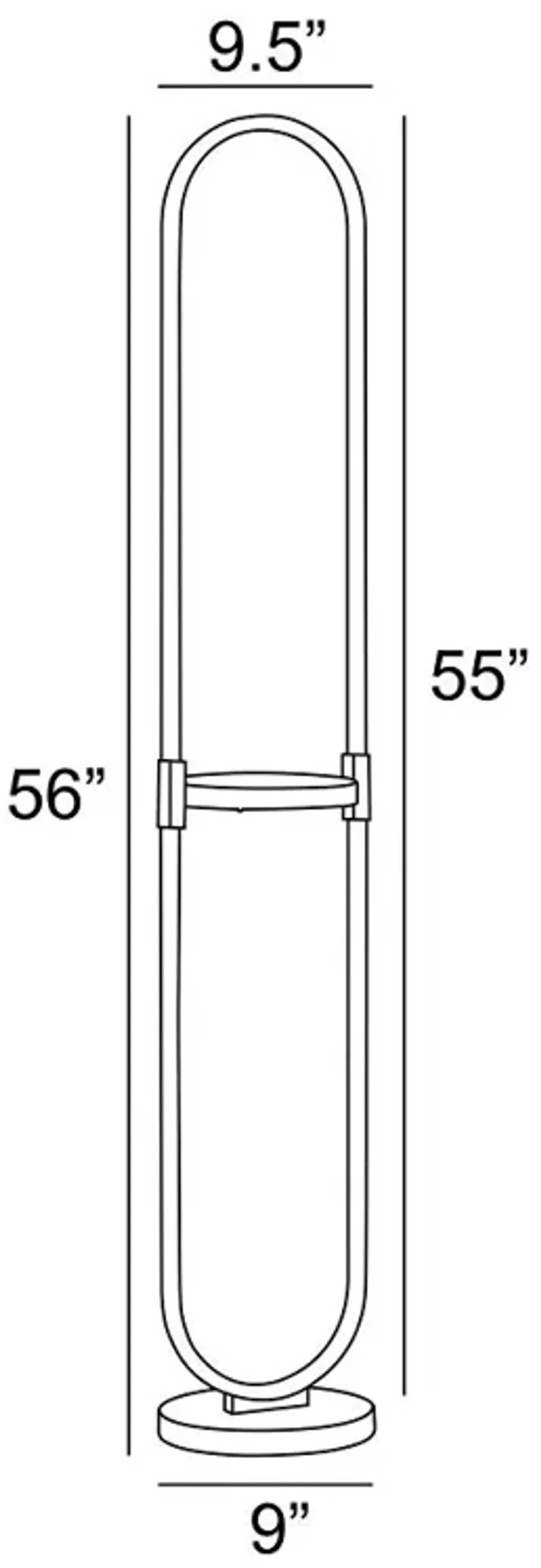 Black LED Wireless Floor Lamp