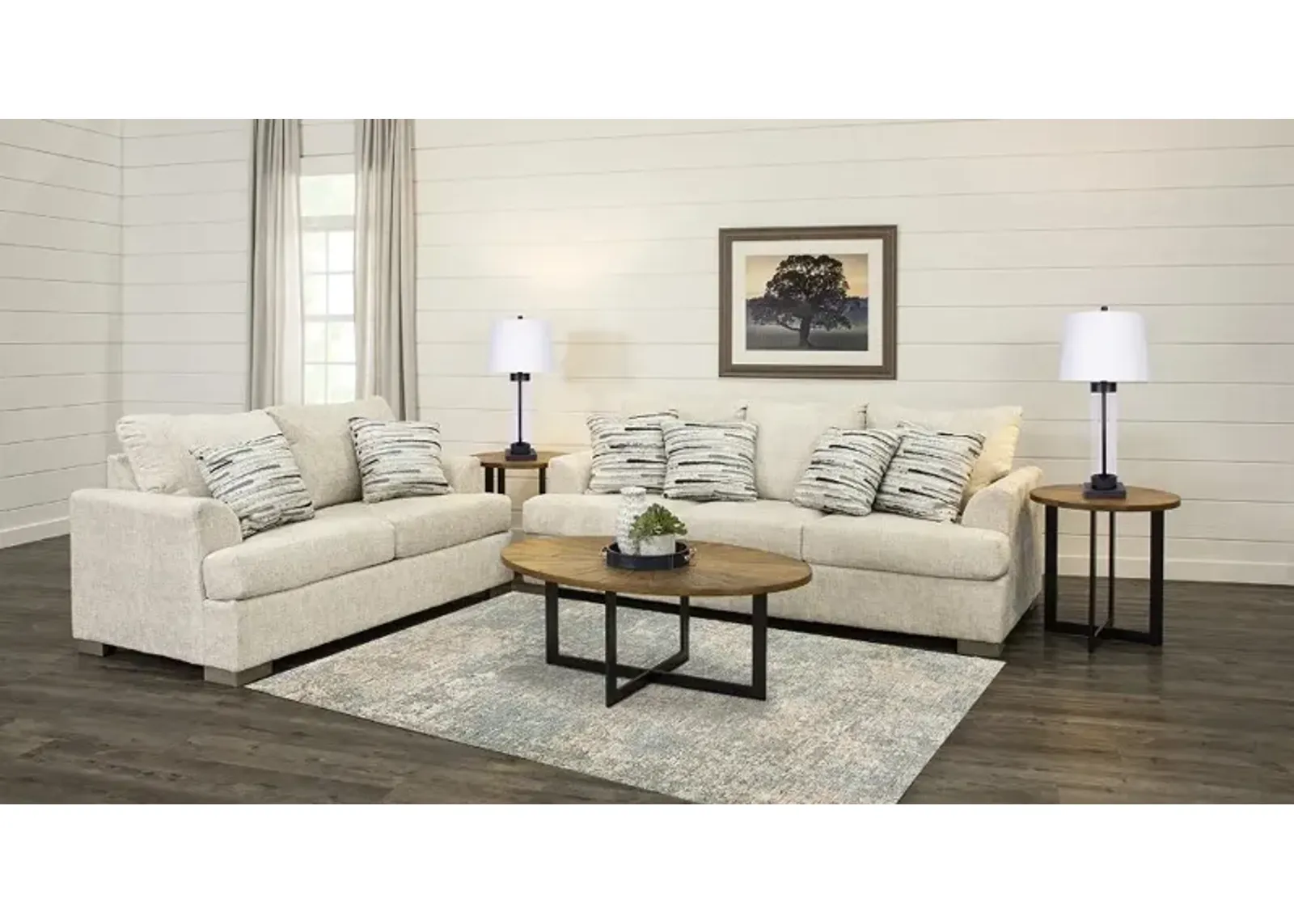 Villa Cream 7 Piece Living Room Set