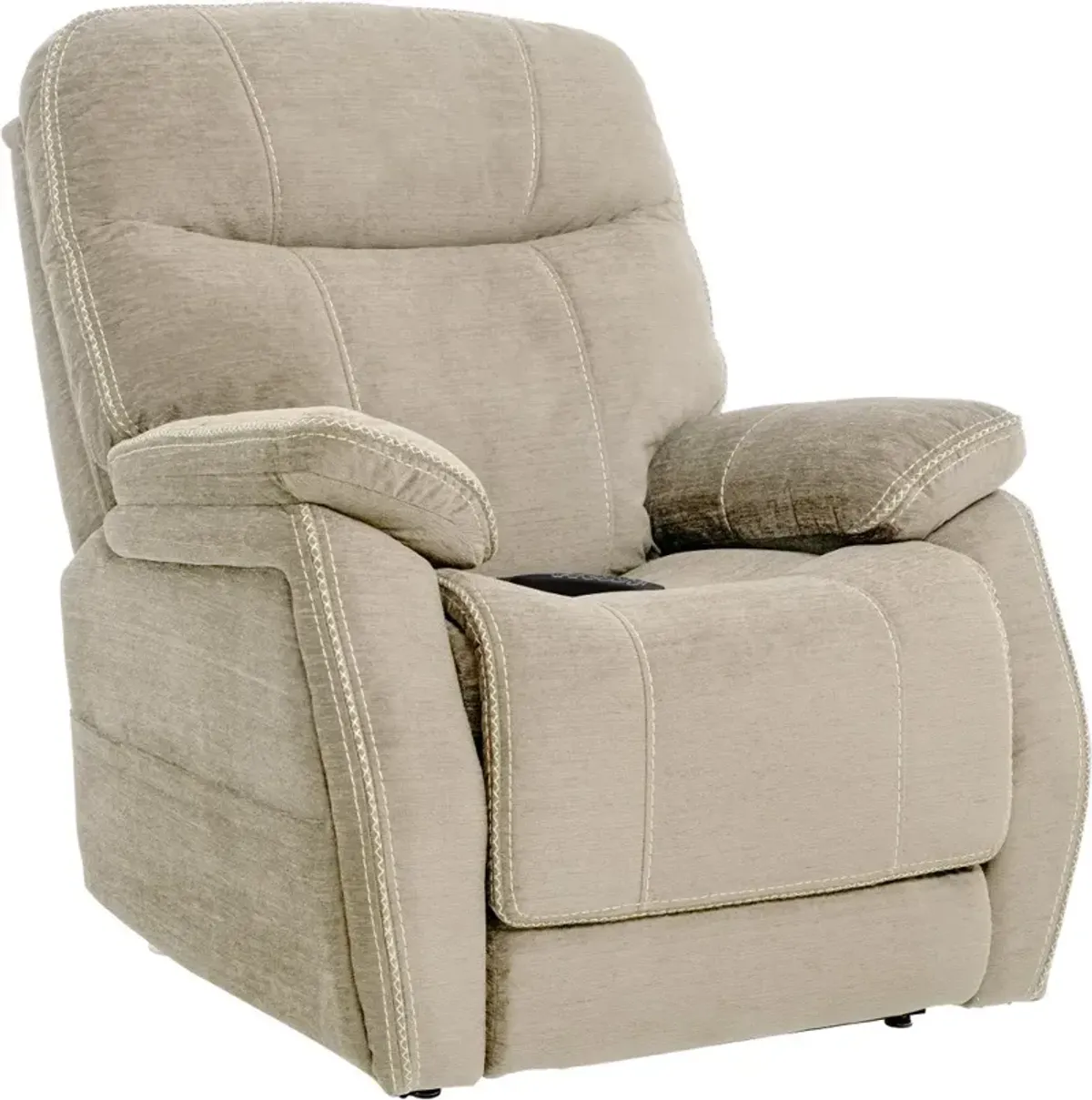 Velvety Natural Light Gray Power Lift Recliner