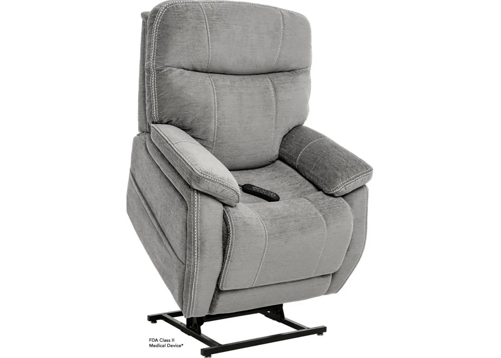 Velvety Natural Light Gray Power Lift Recliner