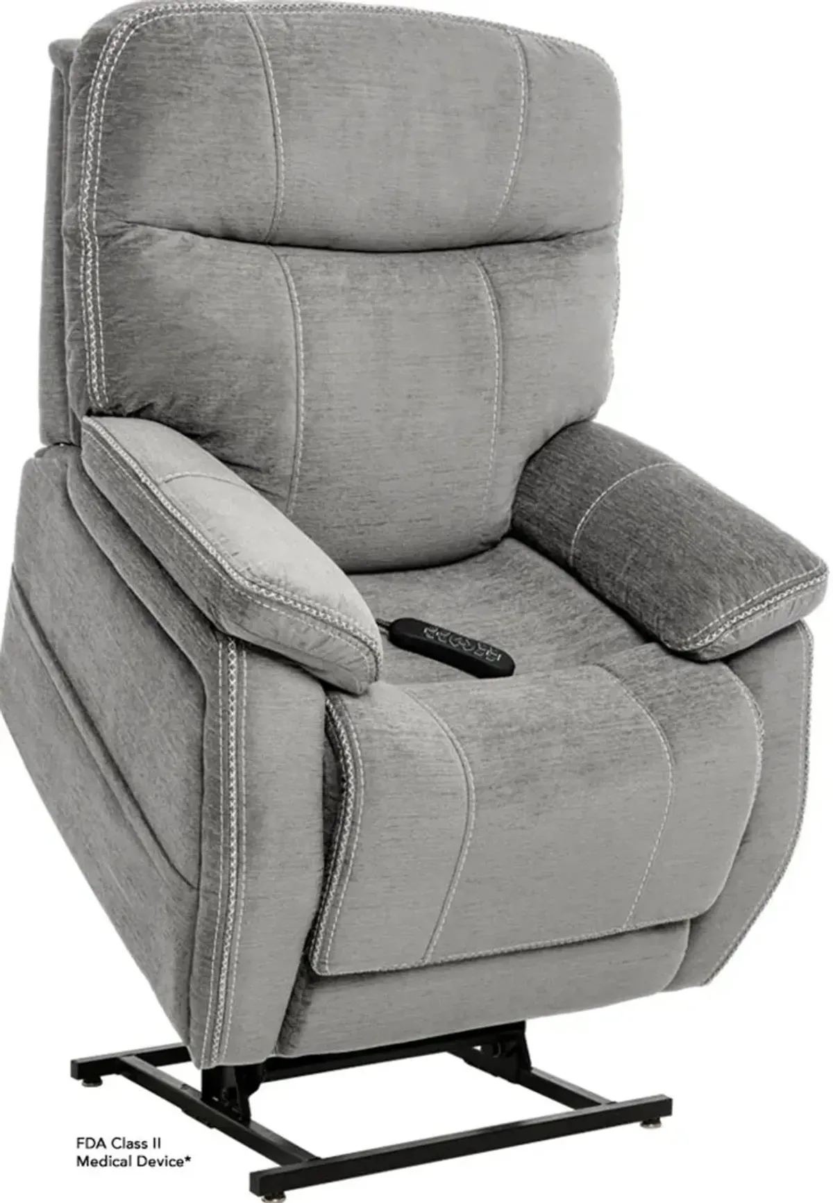 Velvety Natural Light Gray Power Lift Recliner