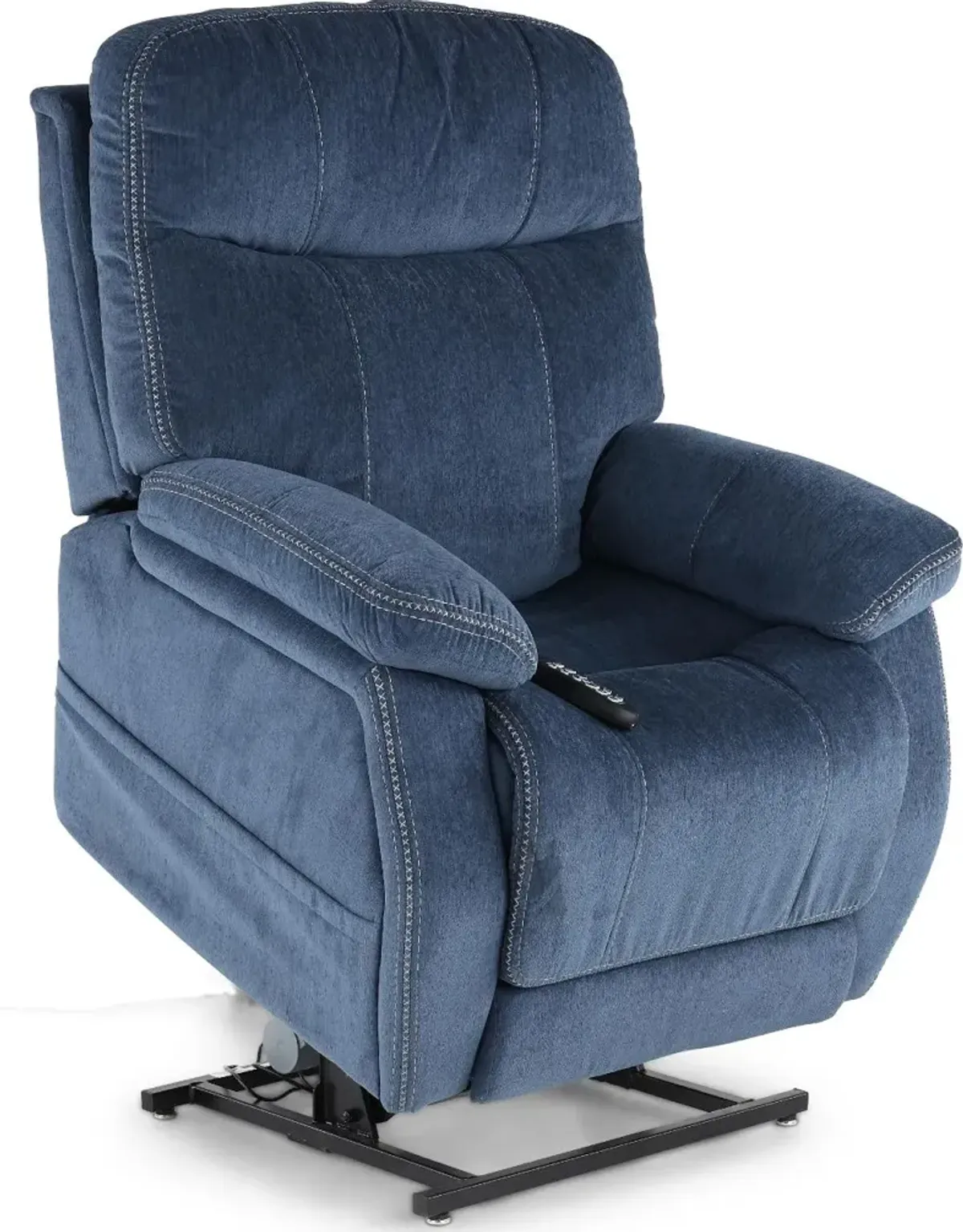 Velvety Navy Blue Power Lift Recliner