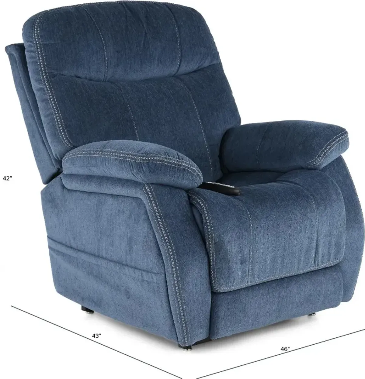 Velvety Navy Blue Power Lift Recliner