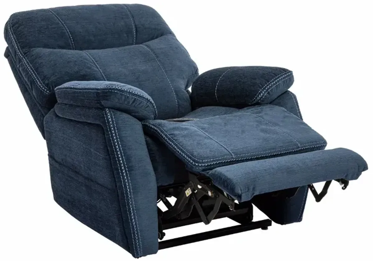 Velvety Navy Blue Power Lift Recliner