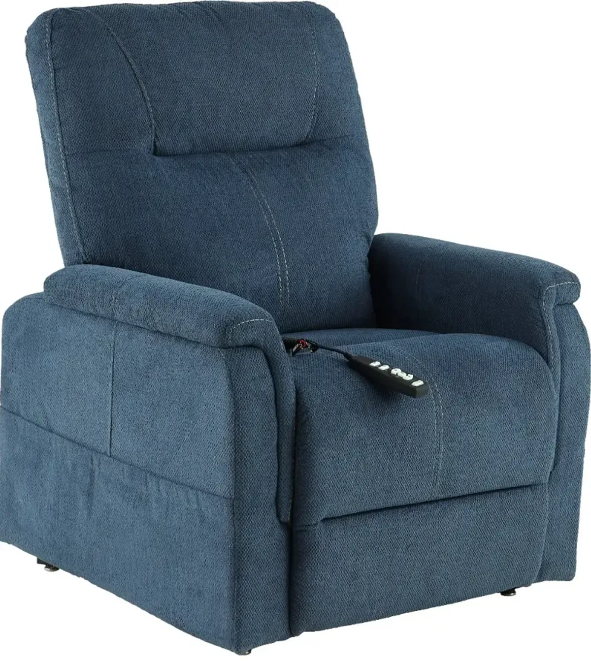 Dynamo Indigo Blue Power Lift Recliner with Heat and Massage