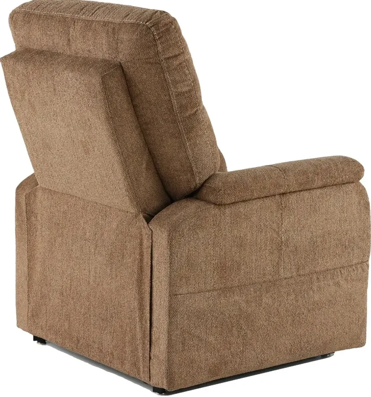 Dynamo Light Brown Power Lift Recliner with Heat and Massage