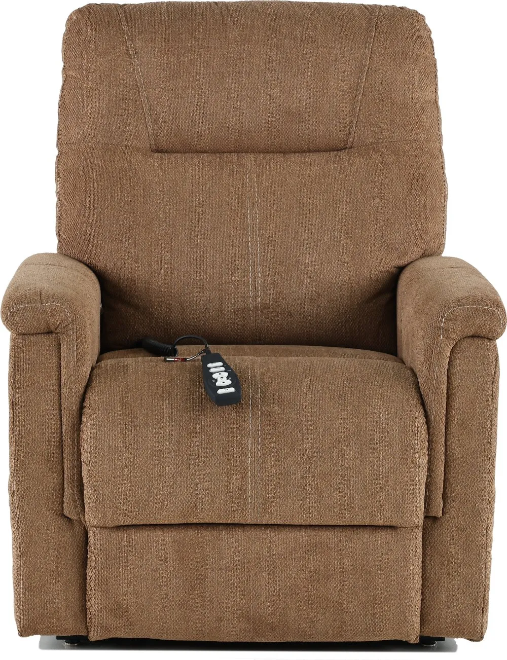 Dynamo Light Brown Power Lift Recliner with Heat and Massage