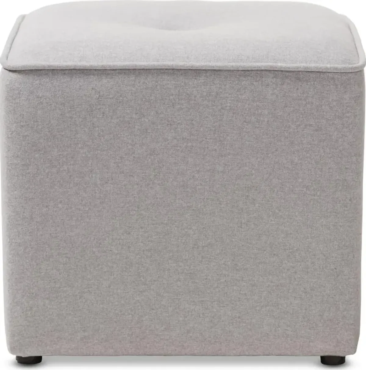 Corinne Light Gray Upholstered Ottoman