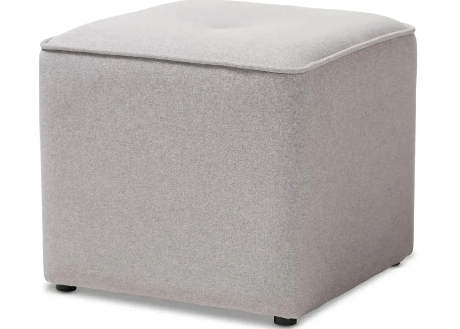 Corinne Light Gray Upholstered Ottoman