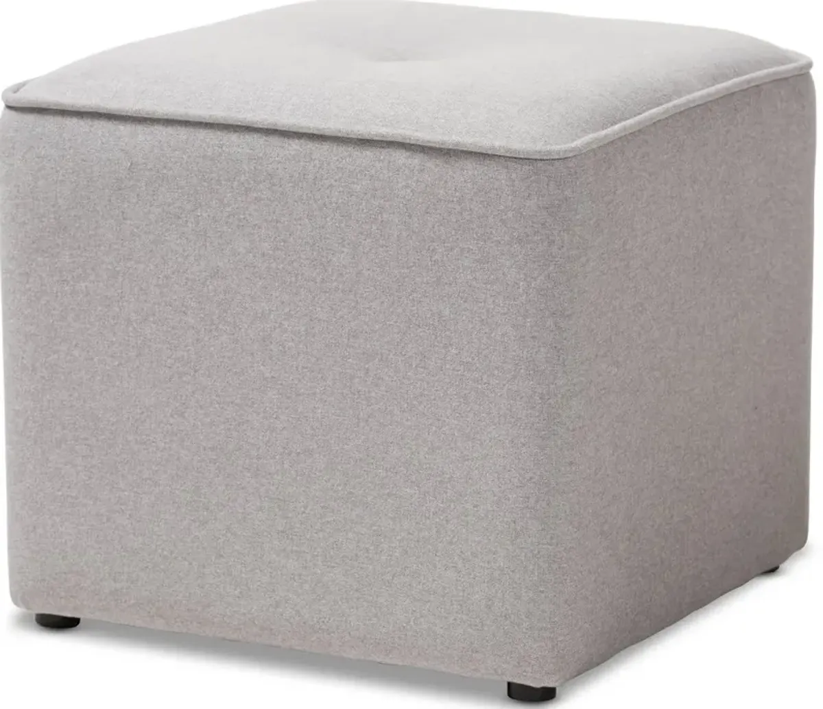 Corinne Light Gray Upholstered Ottoman