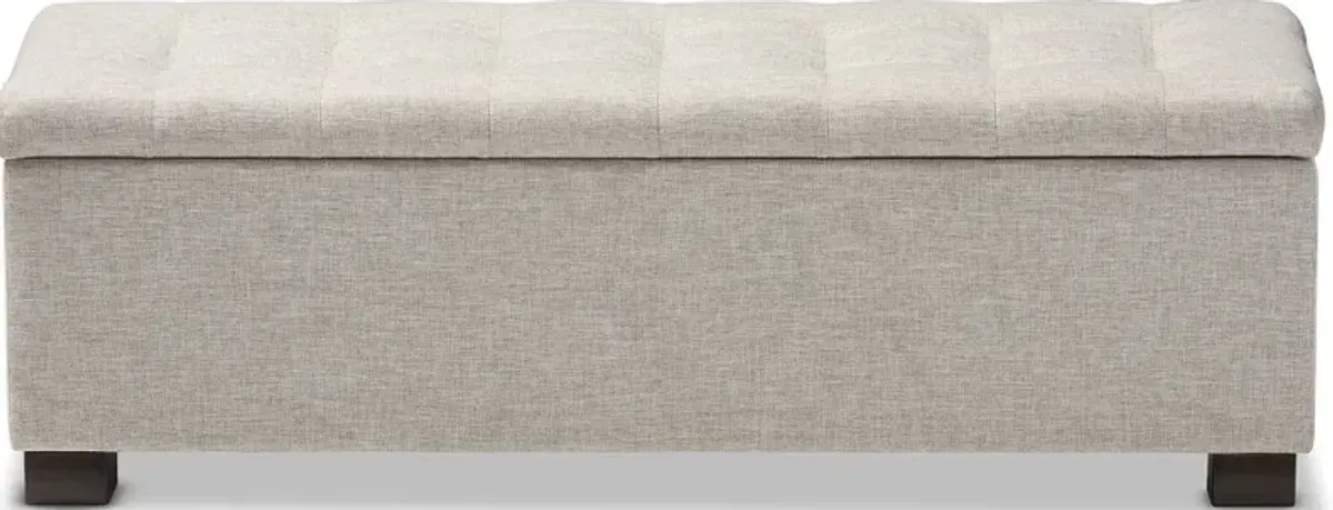 Roanoke Beige Storage Bench