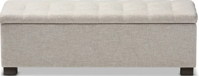 Roanoke Beige Storage Bench