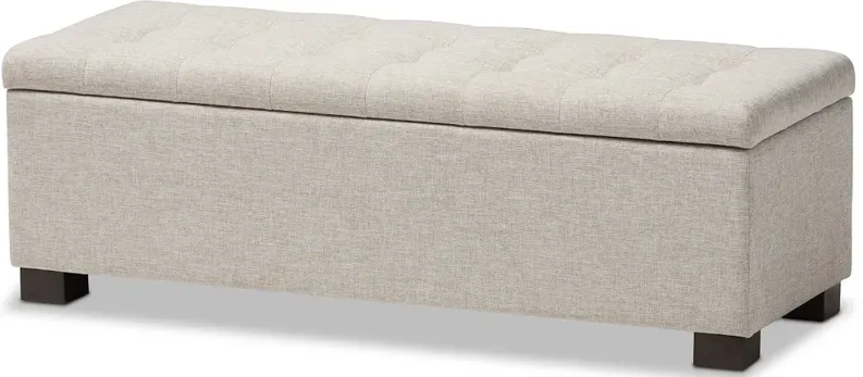 Roanoke Beige Storage Bench