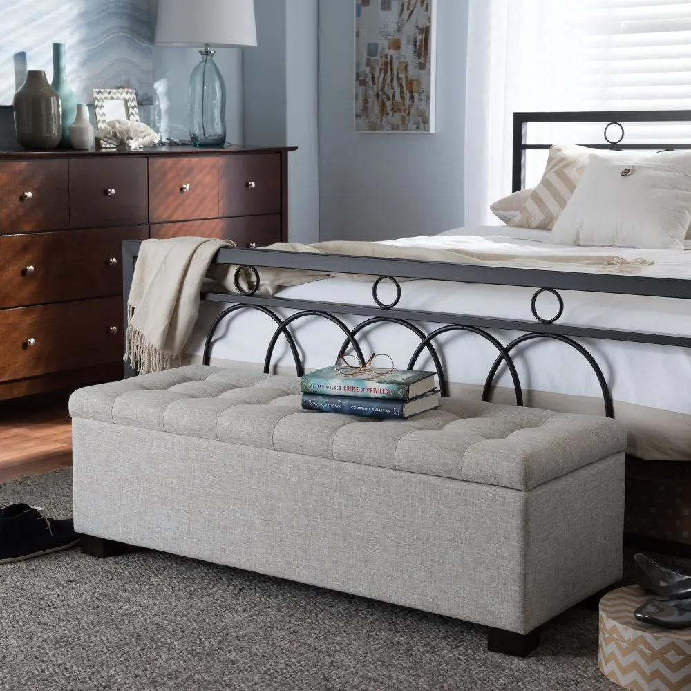 Roanoke Beige Storage Bench