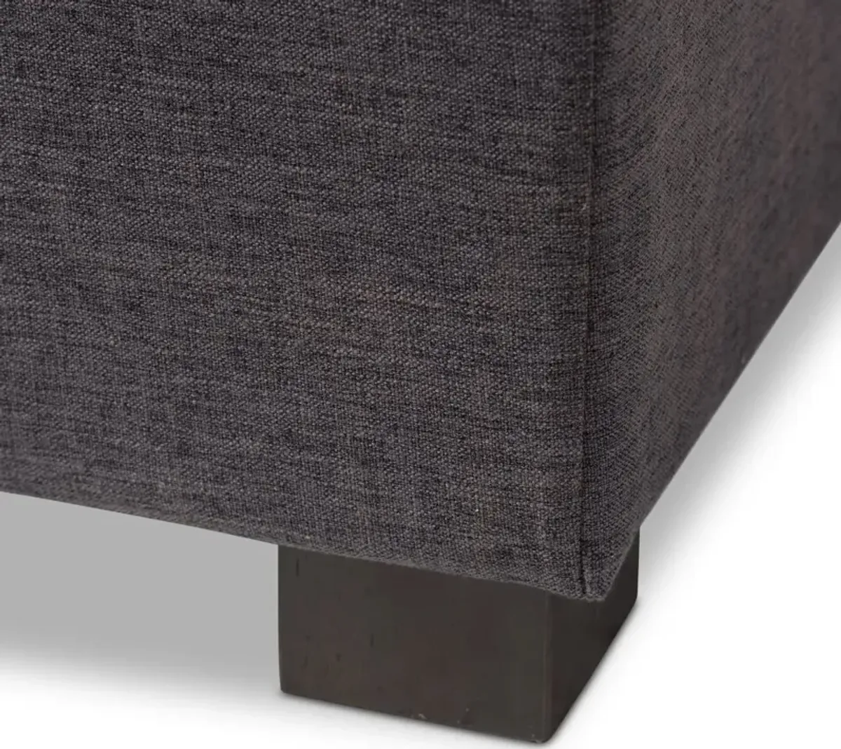 Roanoke Dark Gray Storage Bench