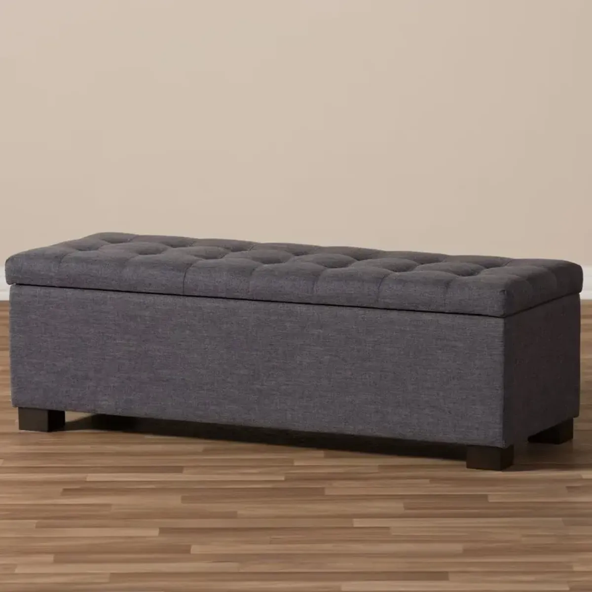 Roanoke Dark Gray Storage Bench