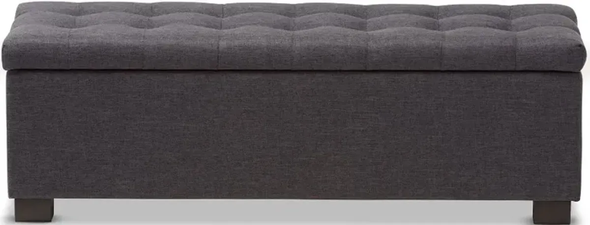 Roanoke Dark Gray Storage Bench