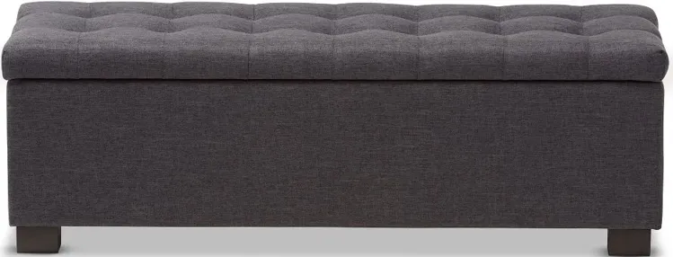 Roanoke Dark Gray Storage Bench