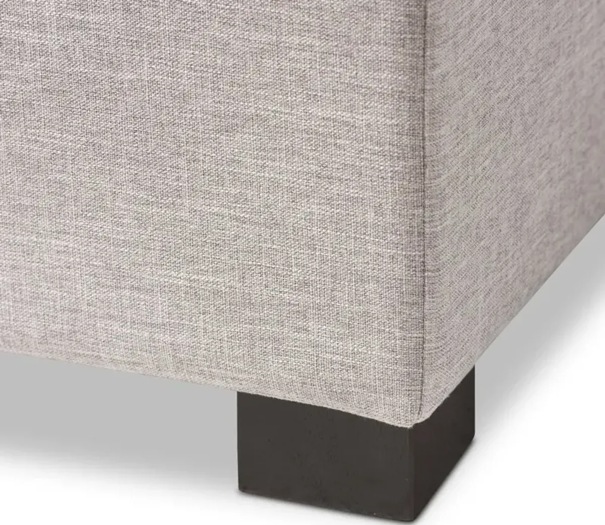 Roanoke Light Gray Storage Bench