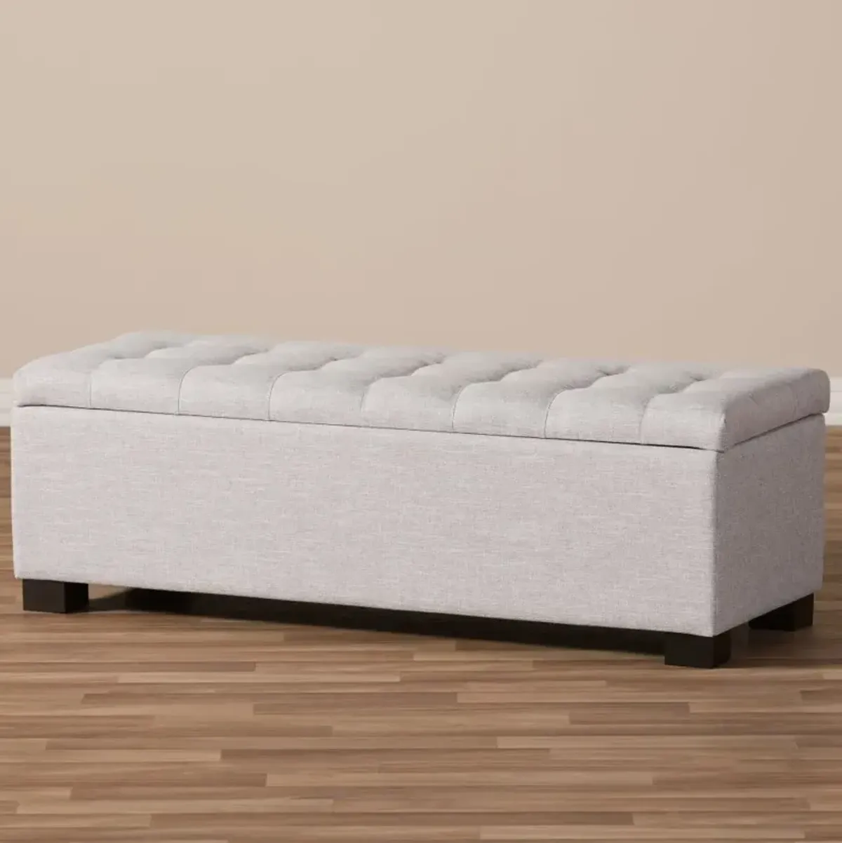 Roanoke Light Gray Storage Bench