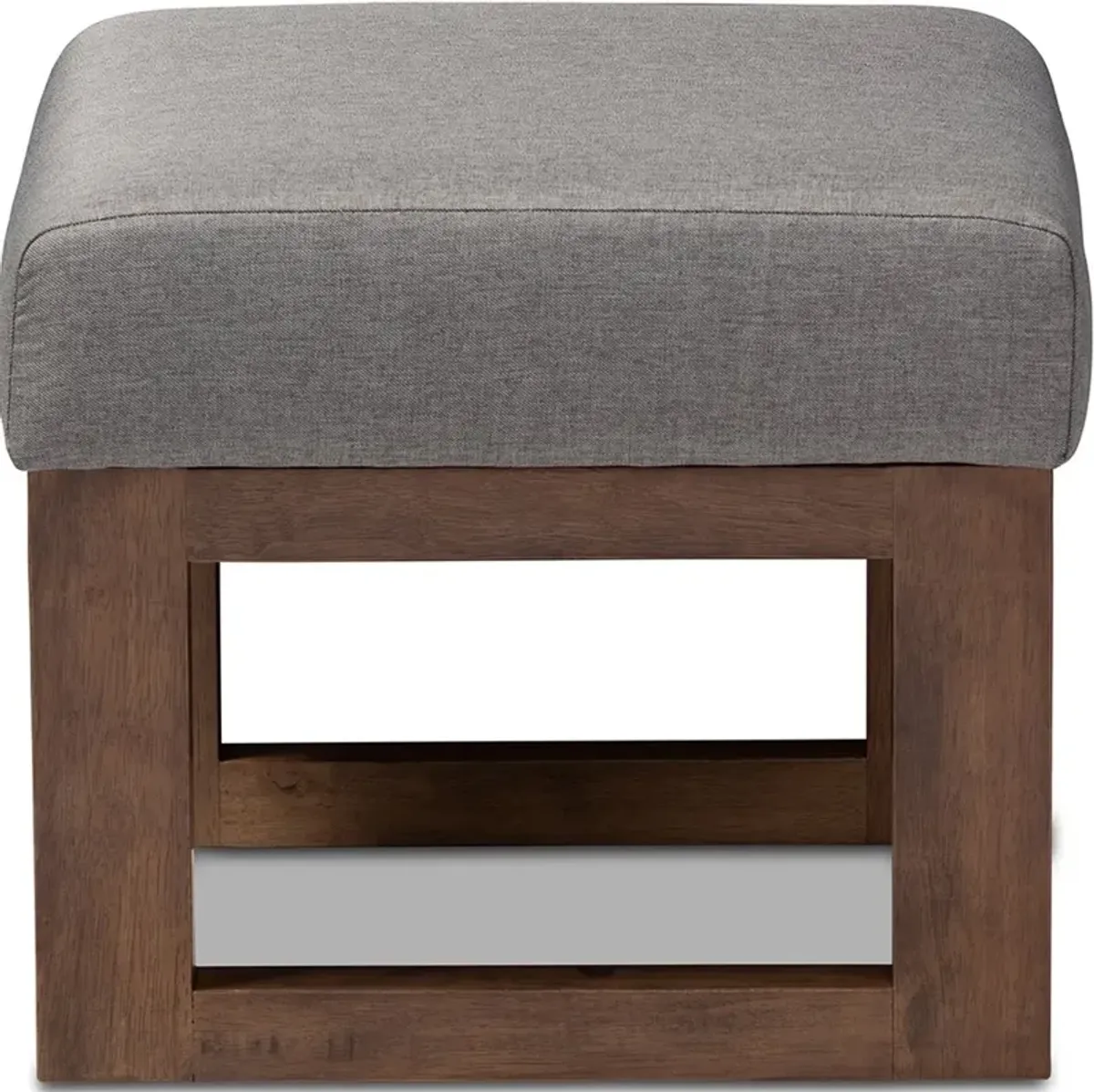 Yashiya Gray Upholstered Ottoman Stool