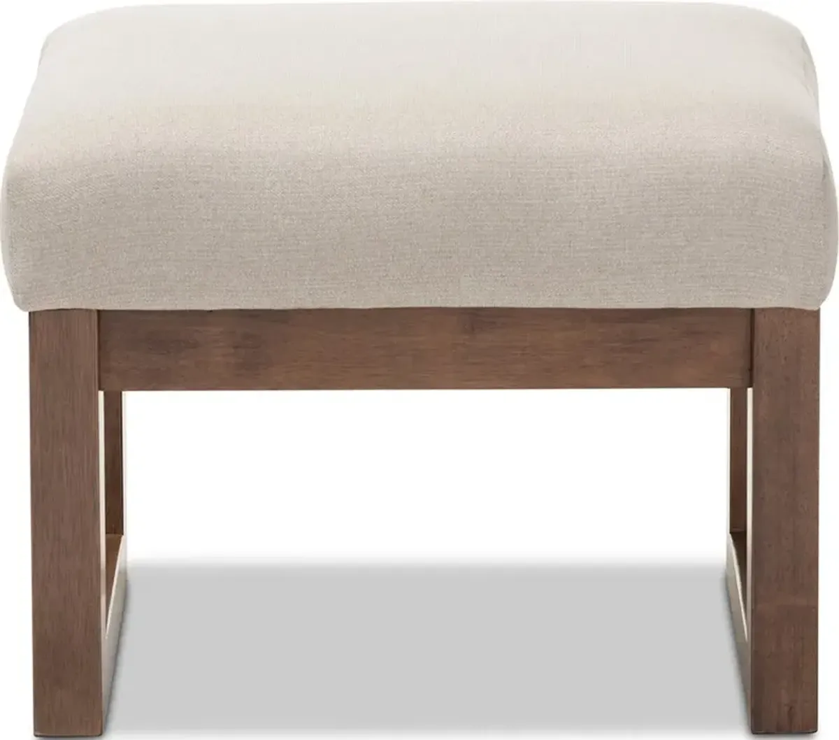 Yashiya Beige Upholstered Ottoman Stool