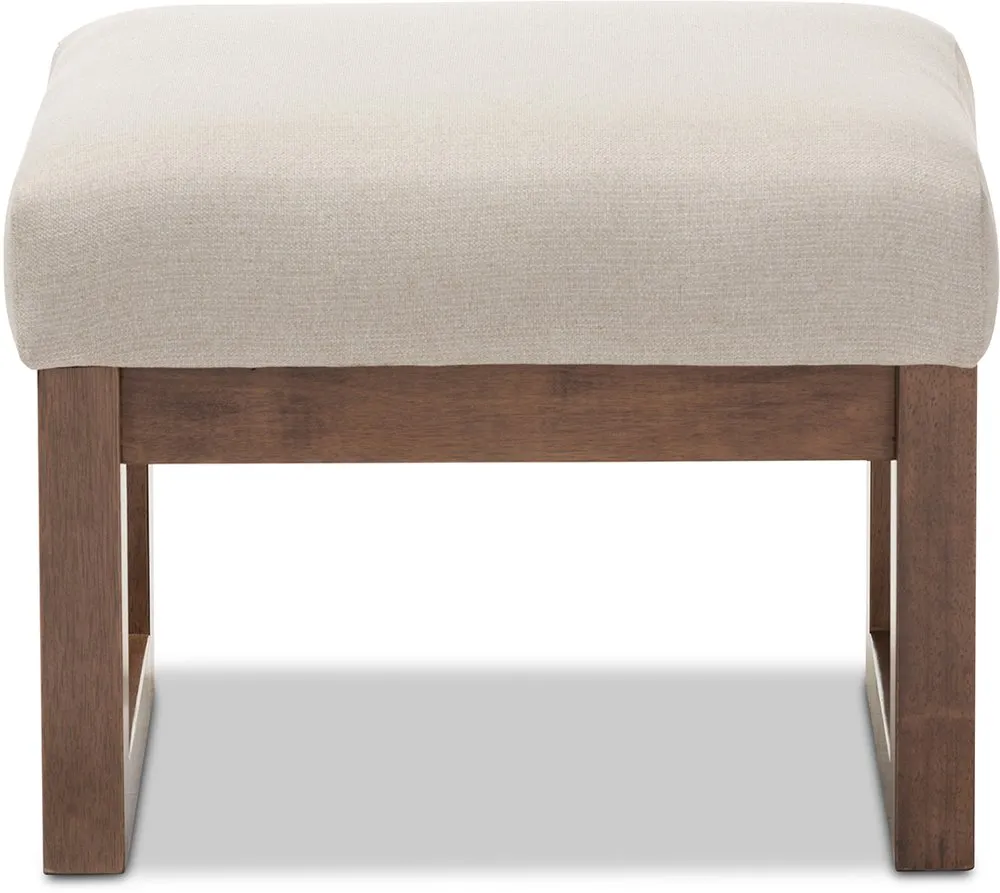 Yashiya Beige Upholstered Ottoman Stool