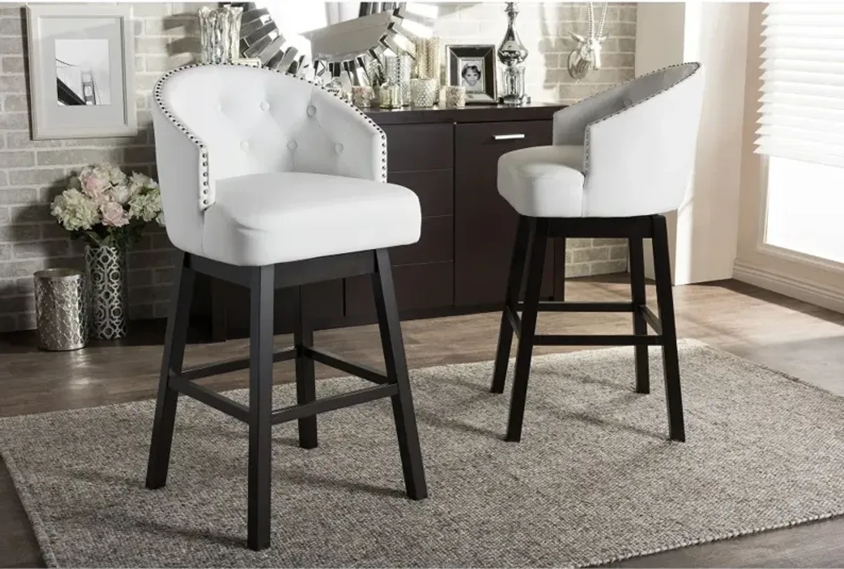 Avril White Swivel Bar Stool