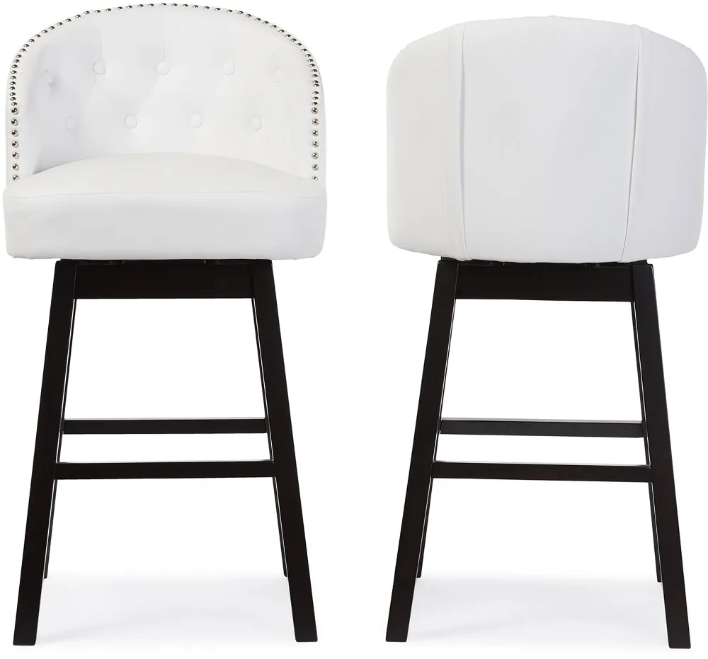 Avril White Swivel Bar Stool