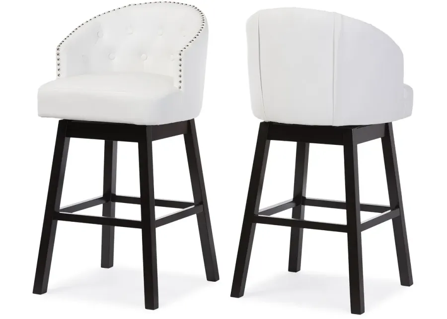 Avril White Swivel Bar Stool