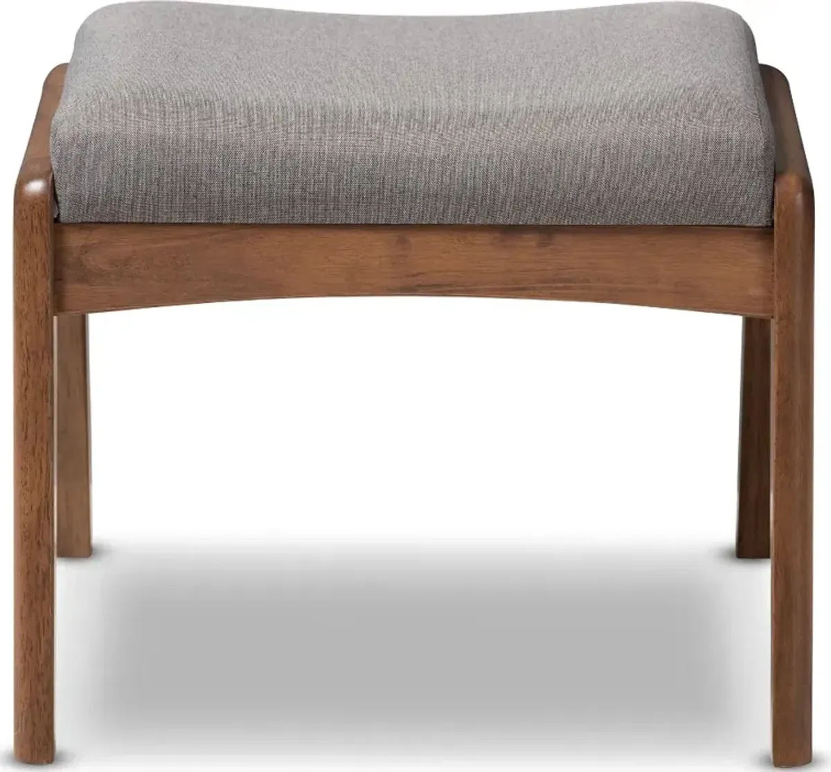 Roxy Gray and Walnut Ottoman