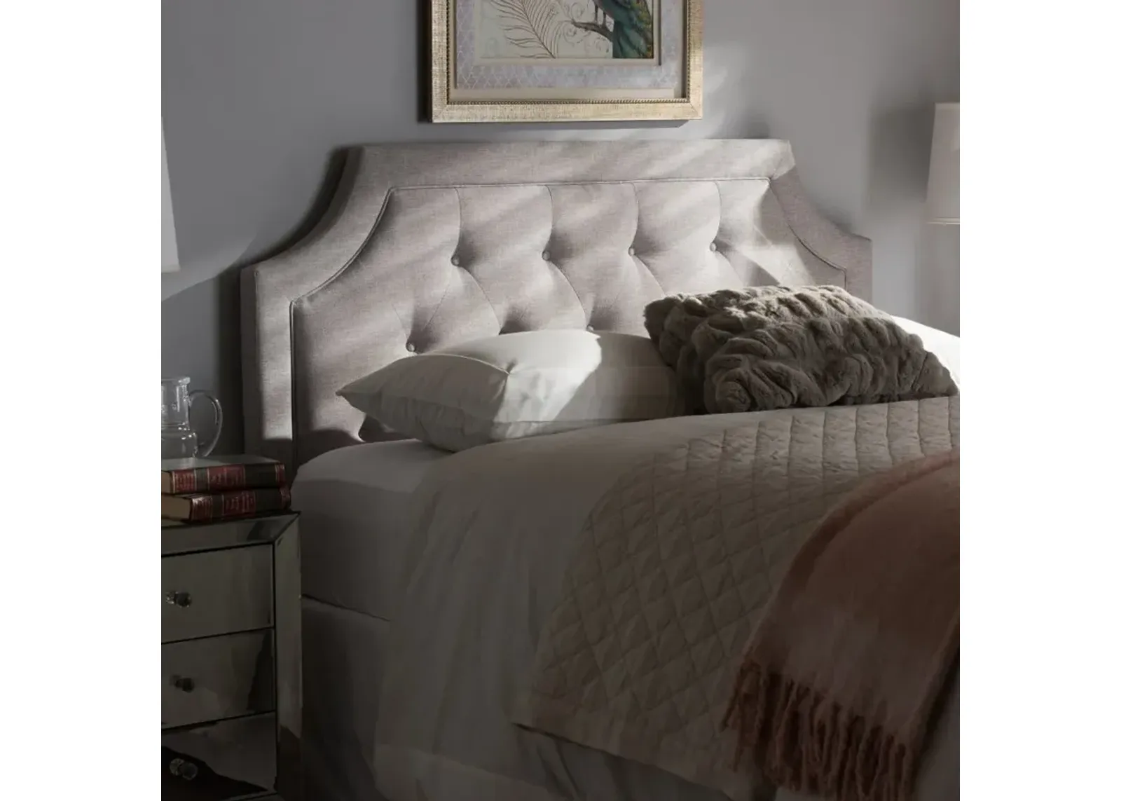 Mars Grayish Beige Upholstered King Headboard